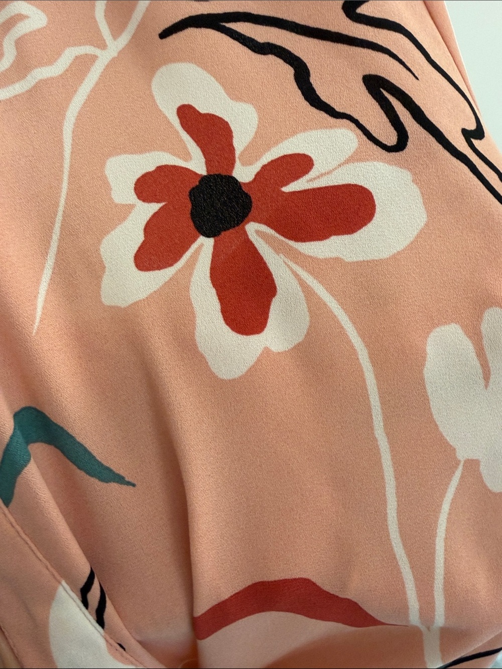 Forever 21 Peach Floral Tie-Front Blouse Ptp 19” - Picture 8 of 8